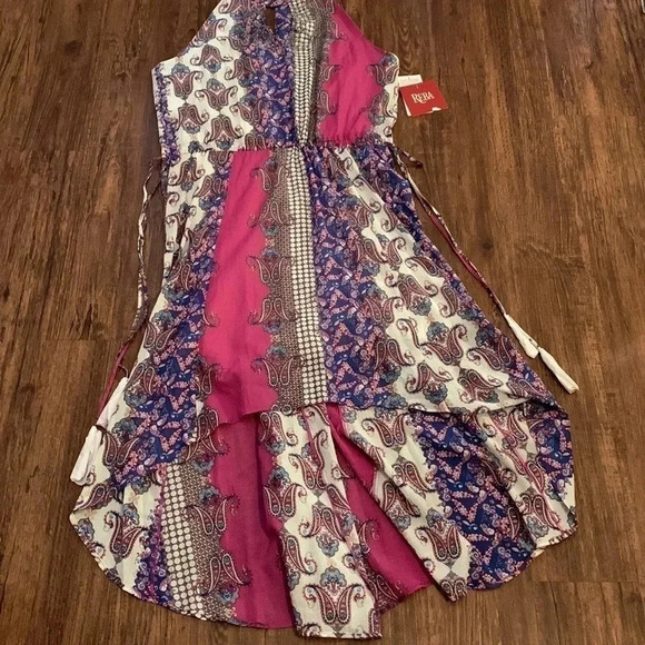 Reba Halter Dress Colorful Print Size Large NWT - Picture 3 of 13